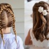 Прически за дълга коса за деца